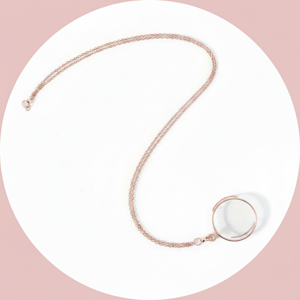 Rose gold monocle and chain