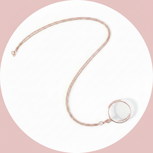 Rose gold monocle and chain
